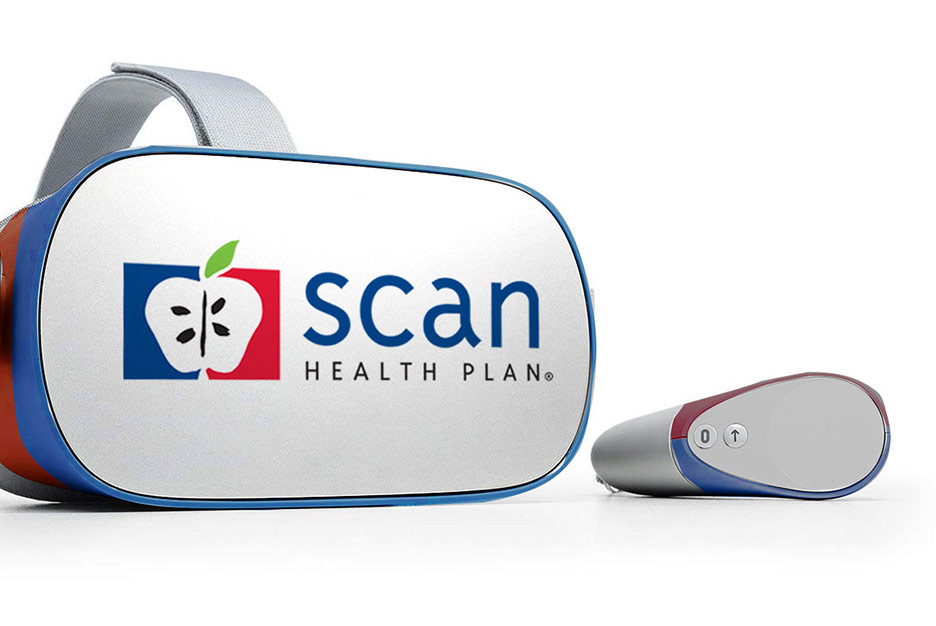 close-up of SCAN Trading Ages VR headset and controller