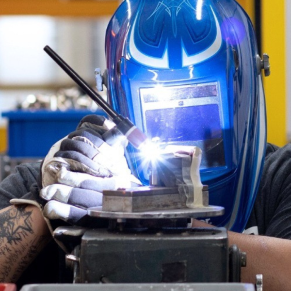 A man welding.